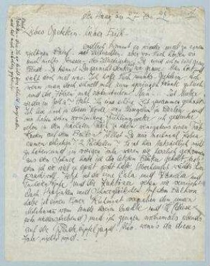 Brief von Hannah Höch an Grete König. Den Haag