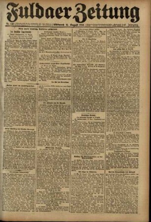 Ausgabe vom Mittwoch, den 14. August 1918.