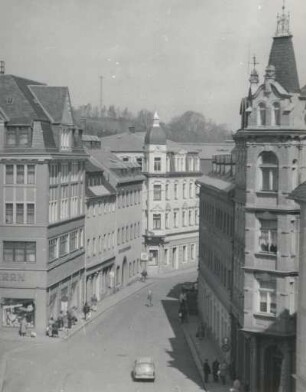 Annaberg-Buchholz. Klosterstraße. Blick vom Markt nach Westen