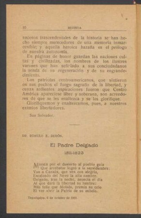 El Padre Delgado : 1811-1823
