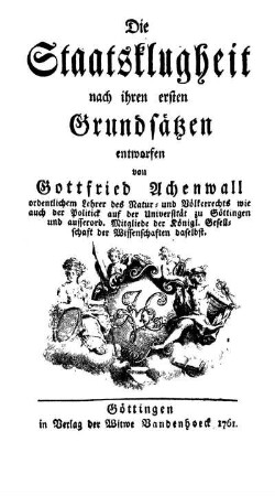 Die Staatsklugheit nach ihren ersten Grundsätzen