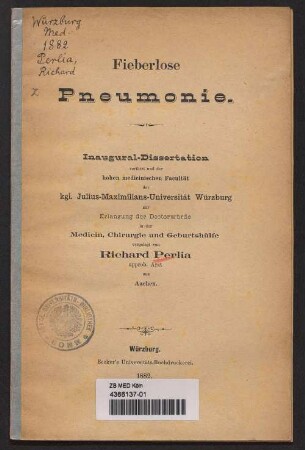 Fieberlose Pneumonie
