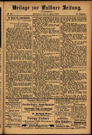 Zweite Ausgabe vom Samstag, den 13. Juni 1896.