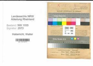 Entnazifizierung Walter Habenicht , geb. 23.07.1901 (Buchhalter)