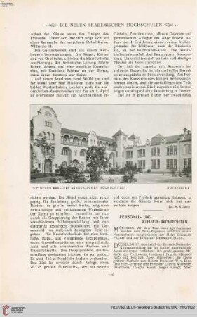 Personal- u. Atelier-Nachrichten - Von Ausstellungen und Sammlungen - Denkmäler - Vermischtes - Kunstliteratur