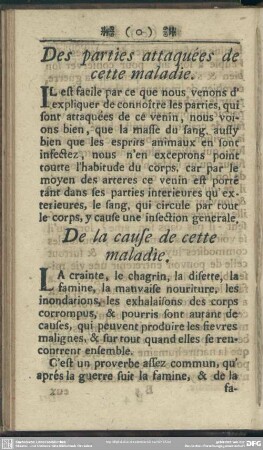 De la cause de cette maladie