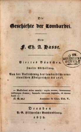 Die Geschichte der Lombardei, 4,2. Von der Aufrichtung des lombardisch-venetianischen Königreiches bis 1827