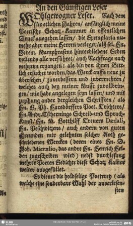 An den günstigen Leser