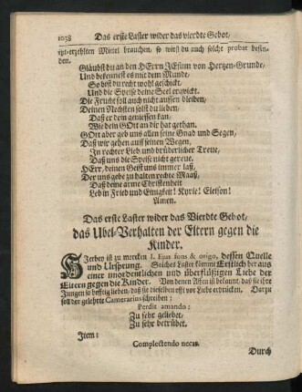 Das erste Laster wieder das Vierdte Gebot, ... - Das fünffte Laster wider das vierdte Gebot, ...