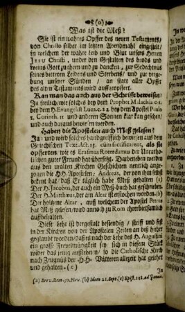 Was ist die Meß? - Wer hat die Glaubens Articulen so schön verfasset?