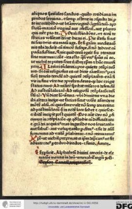 Explicit alphabetum divini amoris de elevatione mentis in deum venerabili magistri Johannes Gerson, cancellarii Parisiensis.