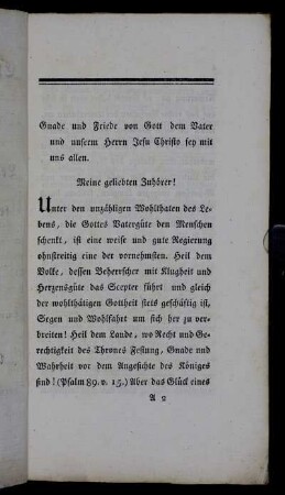 Gnade und Friede vor Gott dem Vater und unserm Herrn Jesu Christo sey mit uns allen. Meine geliebten Zuhörer!