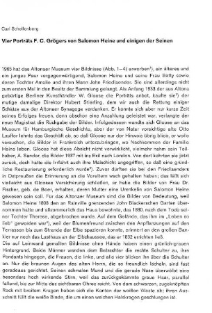 Vier Porträts F. C. Grögers von Salomon Heine und einigen der Seinen