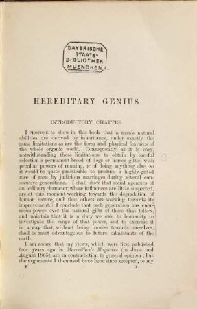 Hereditary genius : An inquiry into its laws and consequences