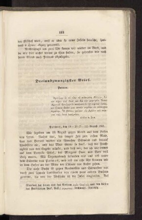 Dreiundzwanzigster Brief. Patmos.