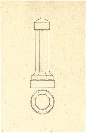 Hoffstadt, Friedrich; Mappe: Dachstühle, Ornamentik etc. - achteckiger Pfeiler (Ansicht, Schnitt)