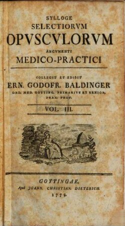 Sylloge Selectiorvm Opvscvlorvm Argvmenti Medico-Practici, 3