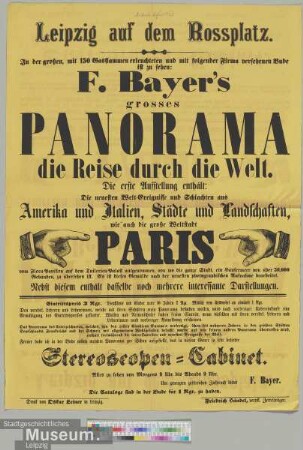 F. Bayer's grosses Panorama die Reise durch die Welt.