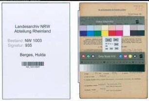 Entnazifizierung Hulda Berges , geb. 21.01.1896 (Gastwirtin)