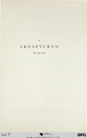 B. Skulpturen (Nr. 222-239)