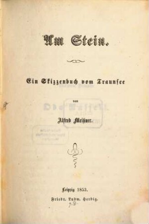 Am Stein : ein Skizzenbuch vom Traunsee