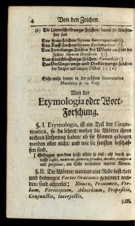 Von der Etymologia oder Wort-Forschung