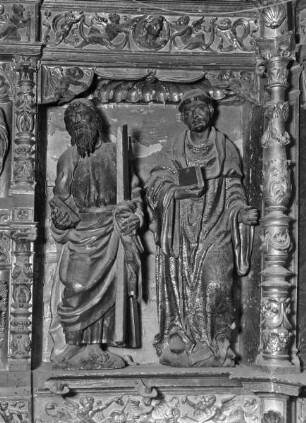 Hochaltar, unteres Hauptgeschoss, rechter Teil: Heiligenfiguren