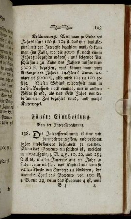 Fünfte Eintheilung. - Sechste Eintheilung.