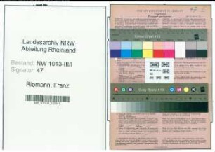 Entnazifizierung Franz Riemann , geb. 12.07.1909 (Ingenieur)