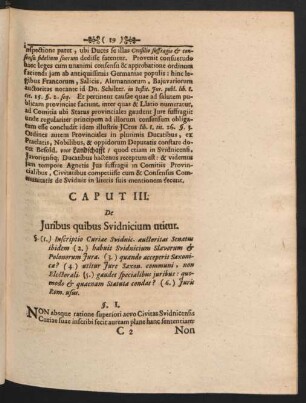 Caput III. De Iuribus quibus Svidnicium utitur.