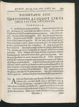 Dissertatio XXIV. Quaestiones Aliquot Circa Judae Factum Expendens.