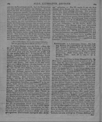 Rahbek, K. L.: Om Ludvig Holberg som Lystspildigter og om hans Lystspiel. Kopenhagen: Thiele 1816