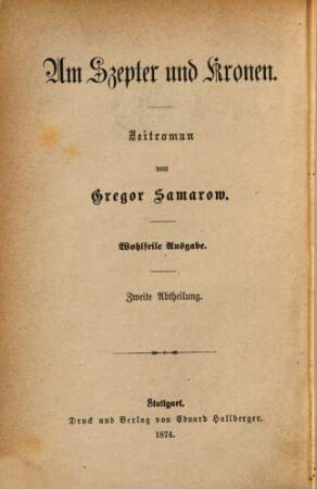 Um Szepter und Kronen : Zeitroman, 2,2. Europäische Minen und Gegenminen ; 2
