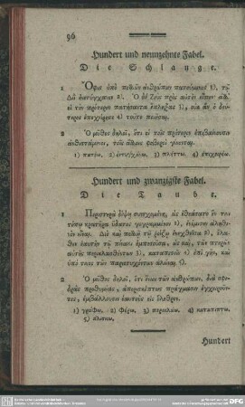 Hundert und zwanzigste Fabel. Die Taube