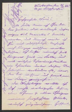 Brief an ... Schott : 21.12.1872