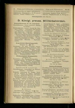 Königl. preuss. Militärbehörden