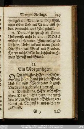 II. Ein Morgensegen.