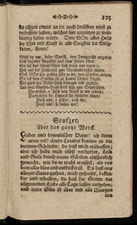 Seufzer, über das gantze Werck.