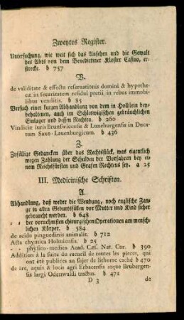 III. Medicinische Schriften