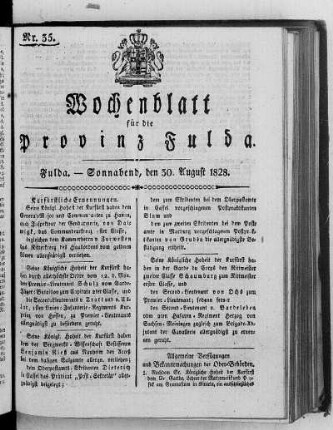 Nr. 35, Ausgabe vom 30. August 1828