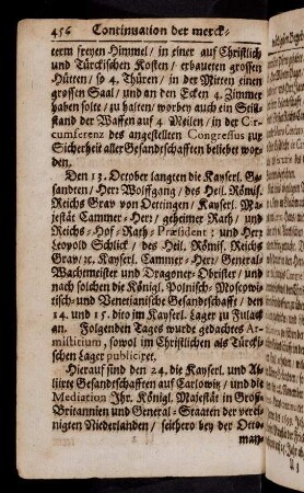 456-466, Den 13. October langten die kayserl. ...