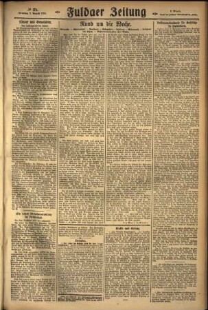 Zweite Ausgabe vom Sonntag, den 02. August 1925.