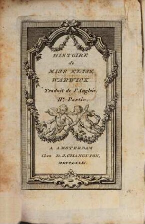 Histoire de Miss Elise Warwick : Traduit de l'Anglois, 2