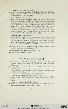 Fayence und Steingut (Nr. 69-84)