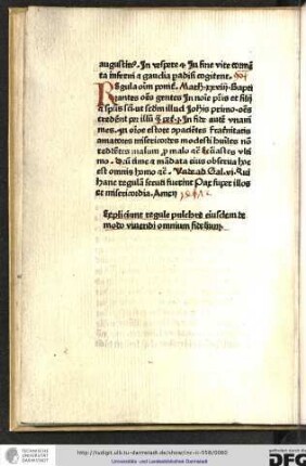 Expliciunt regule pulchre eiusdem de modo vivendi omnium fidelium.