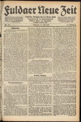 Ausgabe vom Mittwoch, den 26. Juli 1922.