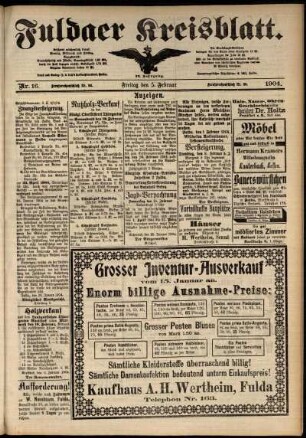 Zweite Ausgabe vom Freitag, den 05. Februar 1904.