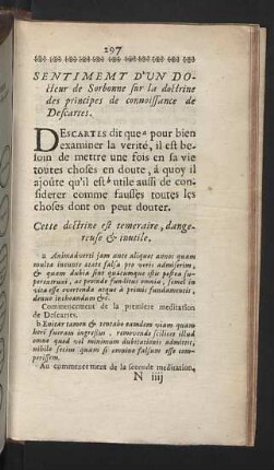 Sentiment d'un Docteur de Sorbonne