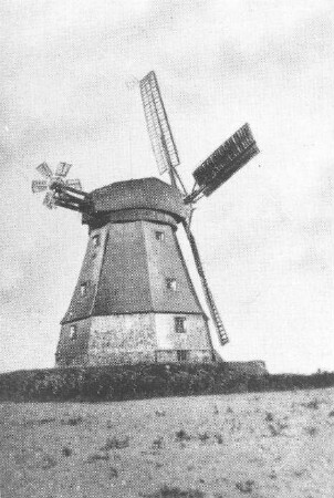 Fichtenhöhe-Niederjesar. Hölzerne Holländermühle, Repro