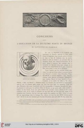 11: Concours pour l'éxécution de la deuxième porte en bronze du Baptistère de Florence